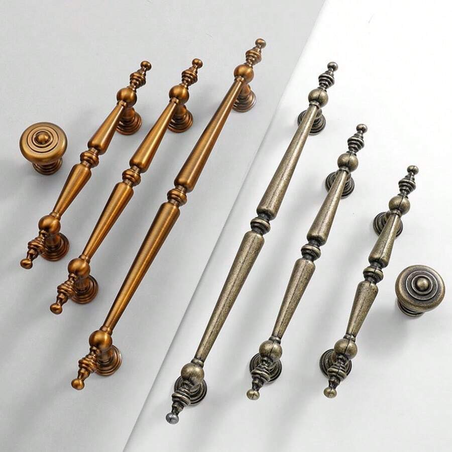4个家具把手，复古欧式风格家具拉手，抽屉旋钮五金配件 - 4個 - 查看 1