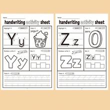 Cahier de 32 pages pour la pratique du traçage et de l'écriture des 26 lettres de l'alphabet anglais A-Z, avec des illustrations et de la colorisation de lettres, un entraînement au contrôle des traits et du stylo. Convient aux garçons et aux filles de 3 ans et plus, un outil éducatif, un cahier de travail pour la maternelle, idéal pour l'apprentissage précoce de l'écriture, et un guide utile pour l'apprentissage à la maison et à la maternelle. - Multicolore - Voir 8