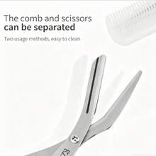 KAI Japanese Eyebrow Scissors With Detachable 2-Way Brush Comb, Mini Stainless Steel Brow Grooming Trimming Shears For Makeup Beauty Tool - Black - View 2