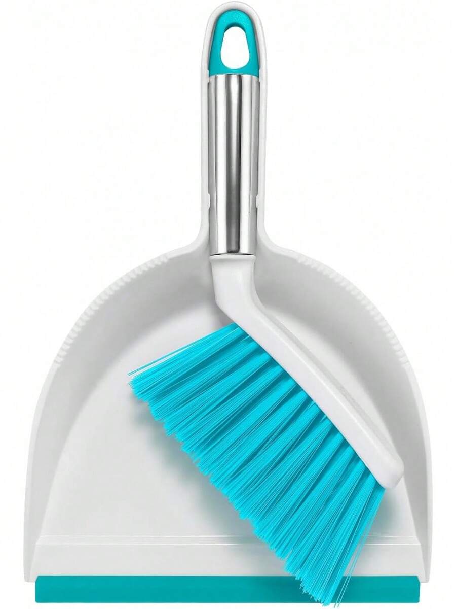 NACENA Handheld Dustpan And Broom Set – Mini Compact Brush Combo For Desktop, Sofa, Car & Kitchen Crumbs Small Cleaning Tool With Stiff Bristles, Blue - Blue - 查看 1