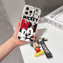 This Disney Mickey Mouse Pattern Lanyard Phone Case Features A Strong Magnetic Closure And Full Coverage Of Acrylic And TPU Material. It's Shockproof, Lightweight, And Suitable For IPhone17/16/11/13/15/15 Plus/15 Pro/15 Pro Max/12/14 Pro Max/11 Pro Max/12 Pro/12 Pro Max/13. It's A Popular Birthday Gift, Business Gift, Durable, Stain-Resistant, And Fingerprint-Resistant New Phone Case For Men And Women. It Also Includes A Mickey Mouse Phone Case And Mickey Mouse Doll Bracelet. Compatible With SamsungGalaxy S20, S21, S22, S23, And S24 Series. It's The Perfect Gift For Friends And Family. This Stylish Phone Case Is Fun, Lightweight, And Durable. IPhone17 Pro Max Phone Case, Minnie Phone Case. - 黑色 - 查看 6