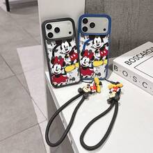 This Disney Mickey Mouse Pattern Lanyard Phone Case Features A Strong Magnetic Closure And Full Coverage Of Acrylic And TPU Material. It's Shockproof, Lightweight, And Suitable For IPhone17/16/11/13/15/15 Plus/15 Pro/15 Pro Max/12/14 Pro Max/11 Pro Max/12 Pro/12 Pro Max/13. It's A Popular Birthday Gift, Business Gift, Durable, Stain-Resistant, And Fingerprint-Resistant New Phone Case For Men And Women. It Also Includes A Mickey Mouse Phone Case And Mickey Mouse Doll Bracelet. Compatible With SamsungGalaxy S20, S21, S22, S23, And S24 Series. It's The Perfect Gift For Friends And Family. This Stylish Phone Case Is Fun, Lightweight, And Durable. IPhone17 Pro Max Phone Case, Minnie Phone Case. - Trong sáng - Xem 2