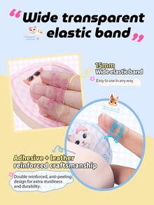 2pcs Cotton Candy Makeup Sponge Set - Playful Animal Series - Thicker & Wider, Wet & Dry Dual-Use, Elastic Band, Soft & Non-Powdery, MR.WISH - Baby Pink - View 4