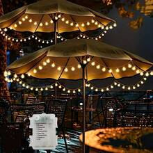 1PC, 50LED Battery Powered 8 Modes Remote Control LED Umbrella Lights Patio Umbrella String Lights Outdoor Umbrella Pole Lights DIY White Ball Fairy Lights Wireless Umbrella Lights For Patio Backyard Garden Camping Tent (Without Battery) - Đèn LED String Light - Xem 3
