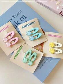 8pcs Women's Classy Light Retro Cute Colorful Polka Dot Oval Hair Clips Sweet Versatile Side Clip Minimalist Personalized Bangs Clamps Lovely Hair Accessories Claw Clips Hair Barrettes Head Accessories Hairpin FTQU - 多色 11 - 查看 12