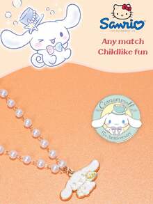 SANRIO 1件粉色三丽鸥Hello Kitty家族吊坠项链，可DIY饰品，卡通可爱蓝色金属项链，适合女孩生日礼物 - 魅力 - 查看 4