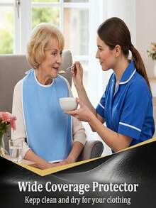 3pcs Adult Bibs, Women & Men Waterproof Reusable Bibs, Absorbent & Machine Washable - A - View 6