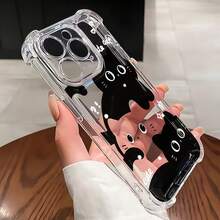 1个可爱心形黑猫透明防摔高屏手机壳，兼容苹果17 Pro Max/ 9 Pro XL/ Smart 8/ Hot 40i/ Spark 20/ Spark 20C/ Spark Go 2024/ G84/荣耀X9b/三星Galaxy S26 S25 S24 Ultra S24 Plus S24 FE S23 S22 S21 S20 A73 A72 A70 A55 A54 A53 A52 A50 A30 A42 A35 A34 A33 A25 A24 A20 A30 A15 A17 - 無色 - 查看 3