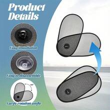 2 tấm che nắng cửa sổ xe hơi có thể điều chỉnh: Có thể xoay và che chắn hai bên kính chắn gió, bảo vệ sự riêng tư, chống tia UV cho mùa hè, được làm từ chất liệu PVC. - màu đen - Xem 6