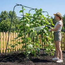 Senmeo U-Shaped Cucumber Trellis For Raised Garden Beds, Metal Garden Arch Support, Plant Support For Climbing Vegetables & Vines - Black - 查看 10