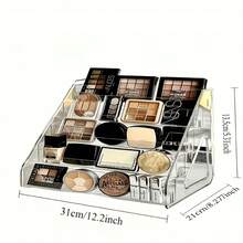 Multi-Layer Transparent Acrylic Perfume Rack, No Power Needed, Modern Fashion Cosmetics & Skincare Display Shelf, Vanity Table Storage Organizer, Lightweight & Durable Storage Box. Transparent Layered Design, Compact & Elegant Storage Rack For Perfume, Lipstick, Makeup. Streamlined Home Storage, Quality Plastic Construction, Sturdy & Lightweight, Essential For Vanity, Ideal Valentine's Gift For Girlfriend, Makeup Organizer Shelf. - 5-tier Shelving Unit - View 8