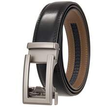 3.5cm Luxury Designer Automatic Buckle Genuine Leather Belt For Men, Blue & Black - R394 - View 3