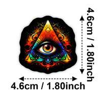 25 piezas Surtido de pegatinas vintage de ojo que todo lo ve, estilo retro fantástico, colores vibrantes, diseños diversos, llenos de estética mística, muy decorativas para equipaje, portátil y resistentes al agua - Multicolor - Ver 10