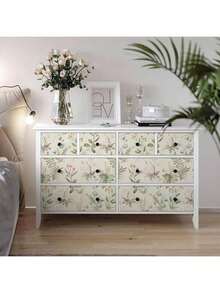 1 rouleau de papier peint vinyle floral amovible et pelable, 44 cm * 100/300/500 cm, convient pour la décoration des murs du salon, de la chambre à coucher, de la cuisine - Vert menthe - Voir 17