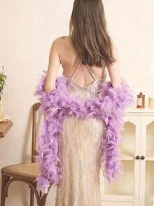 Feather Boa, DIY Party Costume Accessory, Colorful Feather Boa Scarf Decor, Suitable For Birthday Party, Halloween, Christmas, Racing, Tea Party, New Year's Eve, Concert And Home Decor, Wedding Dance, Stage Performance, Carnival Costume And Accessories, Party Supplies - Multicolor - View 10