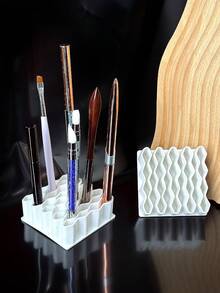 美甲刷架，波浪形刷架，美甲沙龙桌面收纳架，多功能化妆刷收纳架 - 彩色 - 查看 3