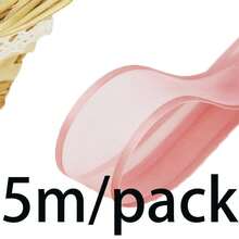 5m/Roll 2.5cm Wide Satin Ribbon, Gift Wrapping, Baking Decor Ribbon, Valentine's Day Gift Bouquet Wrapping, Wedding Decor, Hair Accessory Decor, Handmade DIY - Flesh Pink - View 14
