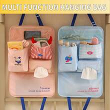2/3 Layers Cute Cartoon Car Seat Back Organizer, Auto Storage Bag With Transparent Phone Pocket & Tissue Holder For Car Dorm Desk - Multicolor - View 2