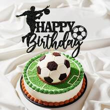 1pc Football Themed Birthday Cake Topper - Soccer Player Design, Suitable For Sports Fans And General Party Decoration - View 6