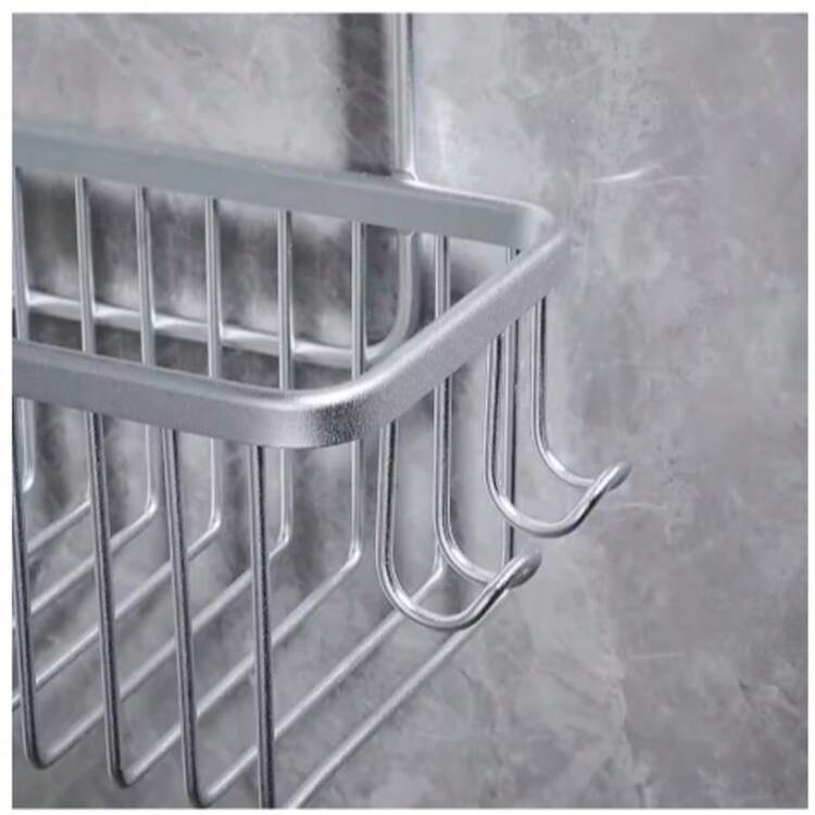 No Drill Aluminum Alloy Bathroom Shelf, Shower Caddy Shampoo Rack, Basket Storage Organizer Bathroom Accessories - Multicolor - View 8