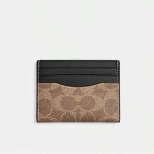 Coach Card Case 10 Mini Skinny Id Case In Signature Canvas Pocket Wallet for Women Credit Card Holder - 棕色 - 查看 8