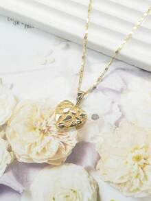 1 chiếc dây chuyền mặt hình trái tim sang trọng, thanh lịch, phù hợp cho phụ nữ đeo hàng ngày, dự tiệc, liên hoan hoặc các dịp đặc biệt, trang sức tinh tế, thời trang và duyên dáng, quà tặng ngày Valentine, quà kỷ niệm ngày cưới, quà tặng cho người yêu, sự lựa chọn tốt nhất cho bạn gái, vợ, mẹ. - Vàng - Xem 4