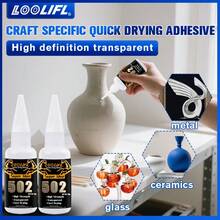 60g-80g Super Glue, 502 Extra Strong Adhesive, DIY Glue, Metal Glue, Ceramic Art Repair, Transparent Non-Yellowing Waterproof, Bonds Metal/Plastic/Rubber/Glass/Ceramic/Acrylic/Rubber/Wood/Shell/Paper/Leather, Suitable For Outdoor Gear/Home Repair/Crafts/School Supplies/Office Accessories - 502-20ml - View 8