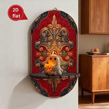 1个木制壁挂式烛台兼收纳架，多功能墙面整理架 - 彩色 - 查看 6