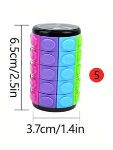 1pc 3D Rubik's Corn Cube, Finger Cube, Cylinder Cube, Personalized Puzzle High Difficulty 3/5/7 Layers Cube, Adult Stress Relief Toy, 3d Fidget, Sensory Cube, Rubex Cube, Sensory Toys, Fidget, Fidget Toys, Stress Balls, Pe, Squishies - 5層圓柱體 - 查看 7