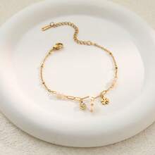 Popular Floral Bracelet For Women, Niche Design, Multi-Layer Stacking, Delicate And Versatile Accessory - 金色7-1 - 查看 5