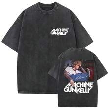 Rapper MGK Lost Americana Tour 2026 T-Shirts Vintage Washed Graphic T Shirt 's Hip Hop Short Sleeve T-Shirt - 31 - Xem 5