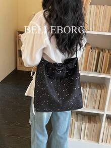 Minimalist Casual Commuter Large Capacity Lightweight Versatile Women Shoulder Underarm Bag - Black - View 7