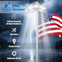 WIXHFG [Solar Flagpole Lights] Solar Flagpole Lights, Flag Lights, Camping Tent Lights, Garden Lights, Umbrella Lights, Ultra-Bright Solar-Powered Flagpole Lights, Dusk To Dawn - 136LED - 查看 4