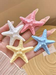 4pcs/1pc 5.5cm/2.17in Pink, White, Blue, Yellow Cute Starfish Hair Clips, Fashion Versatile High-End Elegant Simple Solid Color Side Clip, Bangs Clip, Suitable For Daily Outings, Casual, Party, Commute, Beach, Vacations To Hold Hair, Ponytail, Bun, Washing Face, Makeup, Matching Outfits, Hair Accessory, Claw Clips, Hair Slide, Hair Claws, School Stuff, College, Pink Hair Clips, Hair Accessories, Valentines Accessories, Head Accessories, Hairpin, Beach Accessories - Multicolor - View 10