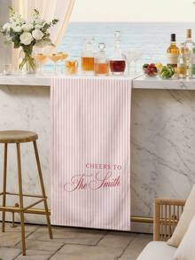 Khăn chào mừng đám cưới treo tường theo yêu cầu, khăn trải bàn cưới, bảng hiệu sự kiện quầy bar bằng vải lanh kẻ sọc cá nhân hóa, biểu ngữ sự kiện quầy bar, có thể tùy chỉnh tên và ngày tháng, quà cưới, quà chào mừng. - Nhiều màu - Xem 4