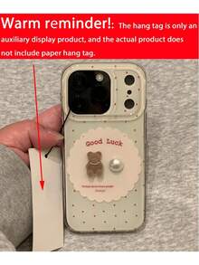 Funda de teléfono suave de gelatina con diseño de oso de perlas 3D, lunares rojos y letras, compatible con iPhone 17 Pro Max, 17 Pro, 16 Pro Max, 15, 14 Pro, 13, 12 Pro, 14, 16 Plus, 17 Air, 11, 13 - Lunares - Ver 6