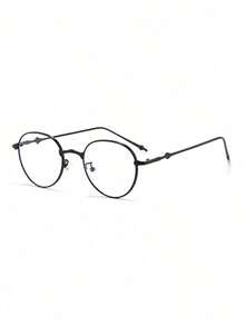 1pc New Fashion Women Metal Oval Frame Korean Style Star Decor Eyeglasses, Suitable For Daily Office Usage Clear Glasses Accessories Glasses Accessories For Women2026 - Bạc - Xem 3