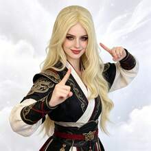 Long Curly Wavy Middle Part Light Purple/Blonde/White/Red/Brown/Light Blonde Synthetic Anime Cosplay Wigs For Women, Natural Looking Heat Resistant Wig, Easy To Style For Daily Wear, Holiday Party, Comic Con & Gift For Her, Beginner Friendly - Multicolor - View 12