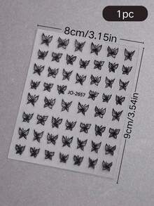 1pc Sweet & Cool Black Butterfly Face Decor Sticker, Dark Style Rhinestone Eye Makeup Sticker, Sexy Stage Makeup Face & Eye Jewel Sticker,Concert Look,Face Gems - Multicolor - View 7
