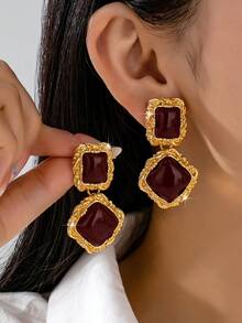 1 Pair Elegant Vintage-Style Casual Fashion Versatile Women Earrings - Geometry - View 7