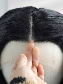 13*5-1 T-Part 蕾絲前假髮 附嬰兒髮 黑色彩色中長深波浪假髮 日系纖維假髮 初學者友善 耐熱 女性派對假髮 適用於音樂節、日常使用、家庭聚會、節日、派對 - 黑色 - 查看 7