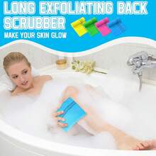 4 Pieces Korean Exfoliating Washcloth Body Back Scrubber Japanese Italy Exfoliating Cloth 35.5 Inch Long Bath Towel Washcloth Dead Skin Remover For Men Women(Multicolored) - Pink, Blue, Yellow, Green - View 6