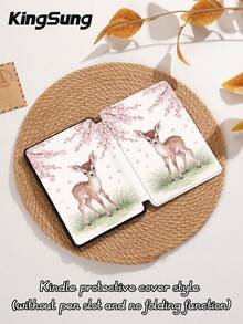 Kingsung 樱花树下小鹿图案平板电脑保护套，兼容 iPad 9.7/10.2/10.5/10.9/12.9/Pro 11（第十代）、Air 8 (M4) 2026（11/13 英寸），兼容三星 Galaxy Tab S6 Lite 10.4 英寸，兼容 Kindle Paperwhite 第十二代（2024 年）、Kindle 第十一代（2022 年），提供轻柔防摔保护，支持智能支架/自动唤醒/睡眠功能。 - 彩色 - 查看 8