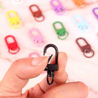 10/50PcsColorful Swivel Snap Hooks, Mixed Color Metal Lobster Claw Clasps With D Ring, Clips For Keychain, Lanyard, DIY Craft, Purse Hardware, Jewelry Making