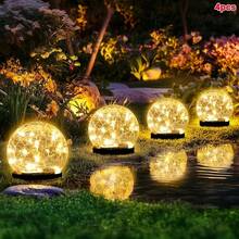 1/2/4pcs Outdoor Solar Lights, Outdoor Solar Floor Lights - Cracked Wishing Ball, IP44 Waterproof, 1500mAh,Smart Light Sense, Bright LED Lights Can Create A Decorative Atmosphere For Your Garden, Terrace, Deck, Steps, Walls And Driveway - LWD - View 10