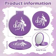 Leinuosen 16 Pcs Dance Team Gifts Bulk Dance Compact Mirror For Women Pocket Purse Makeup Mirror Inspirational Dancer Lover Teacher Appreciation Gift For Women Girl Birthday Graduation (Elegant) - 顏色A - 查看 2