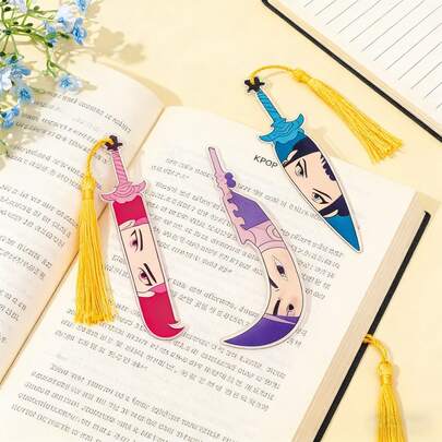 1pc K-Pop Acrylic Bookmark Set, Kpopdemonhunter Anniversary Commemorative Delicate Idol Page Tag With Decorative Tassel, Suitable For Fans And Lovers As Modern Reading Supplies, Ideal Daily Memorabilia, Fan Collection, Study And Office Stationery, Various Character Patterns Of High-Quality Reading Accessories, Smooth Surface, Durable, Perfect For Decorating Books, Personal Collection And Gifting To K-Pop Followers