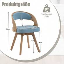 Dining Chairs - Dusty Blue - View 3