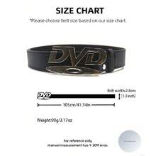 Unisex Retro DVD Buckle Decorative Belt, Black & White Multifunctional Belt Suitable For Jeans, Women's Gift VU3A - trắng - Xem 6