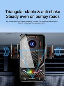 车载通用出风口电动旋转开合式手机支架，15W无线充电器，双线圈智能手机快速充电 - No magnetic attraction - 查看 4